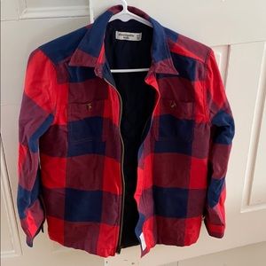 Abercrombie kids zippered plaid sweatshirt 11/12